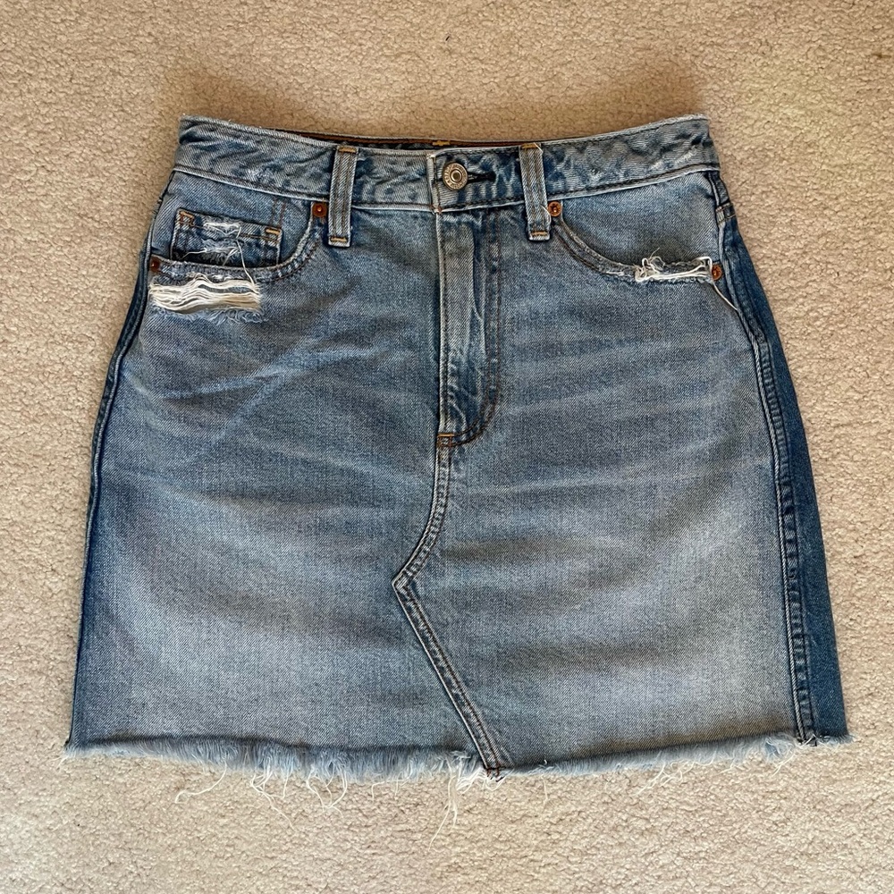 Abercrombie Zoe Natural Rise Vintage A-Line Denim Skirt Size 25/0